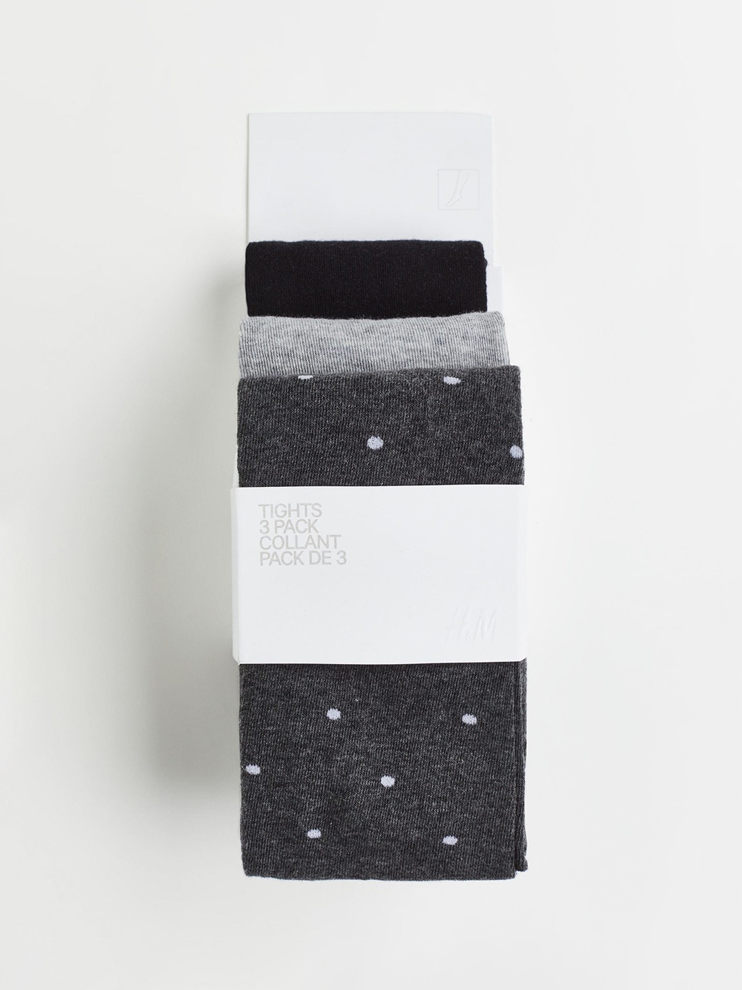 

H&M Girls Pack Of 3 Self-Design Tights, Black