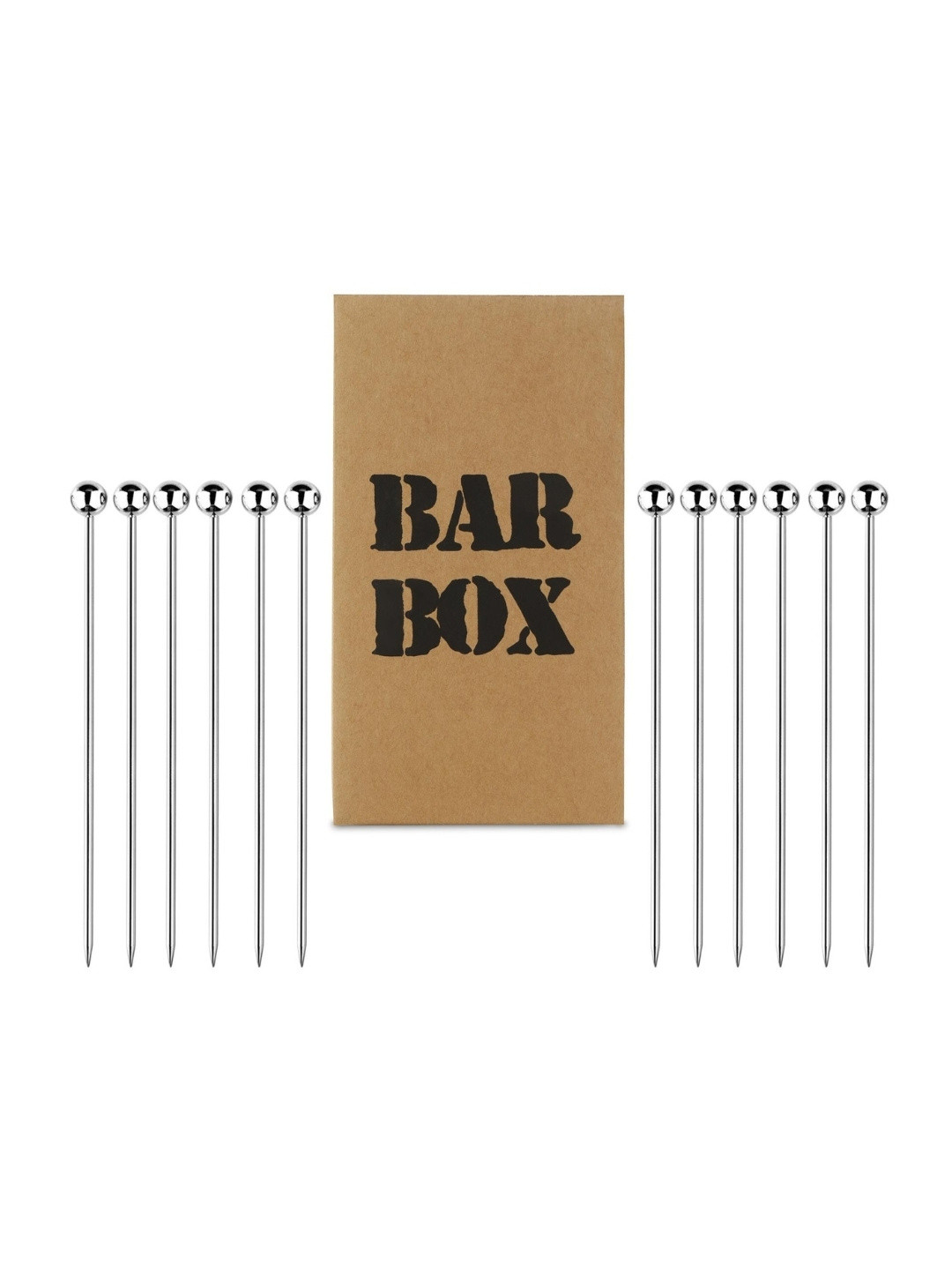 

BAR BOX Silver-Toned Set Of 12 Steel Cocktail Stirrers