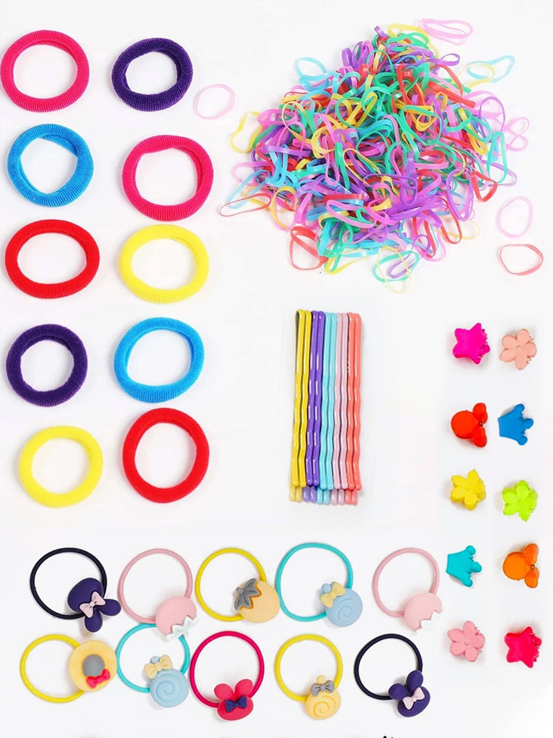 

Yellow Chimes Women Blue & Orange Hair Accessory Set