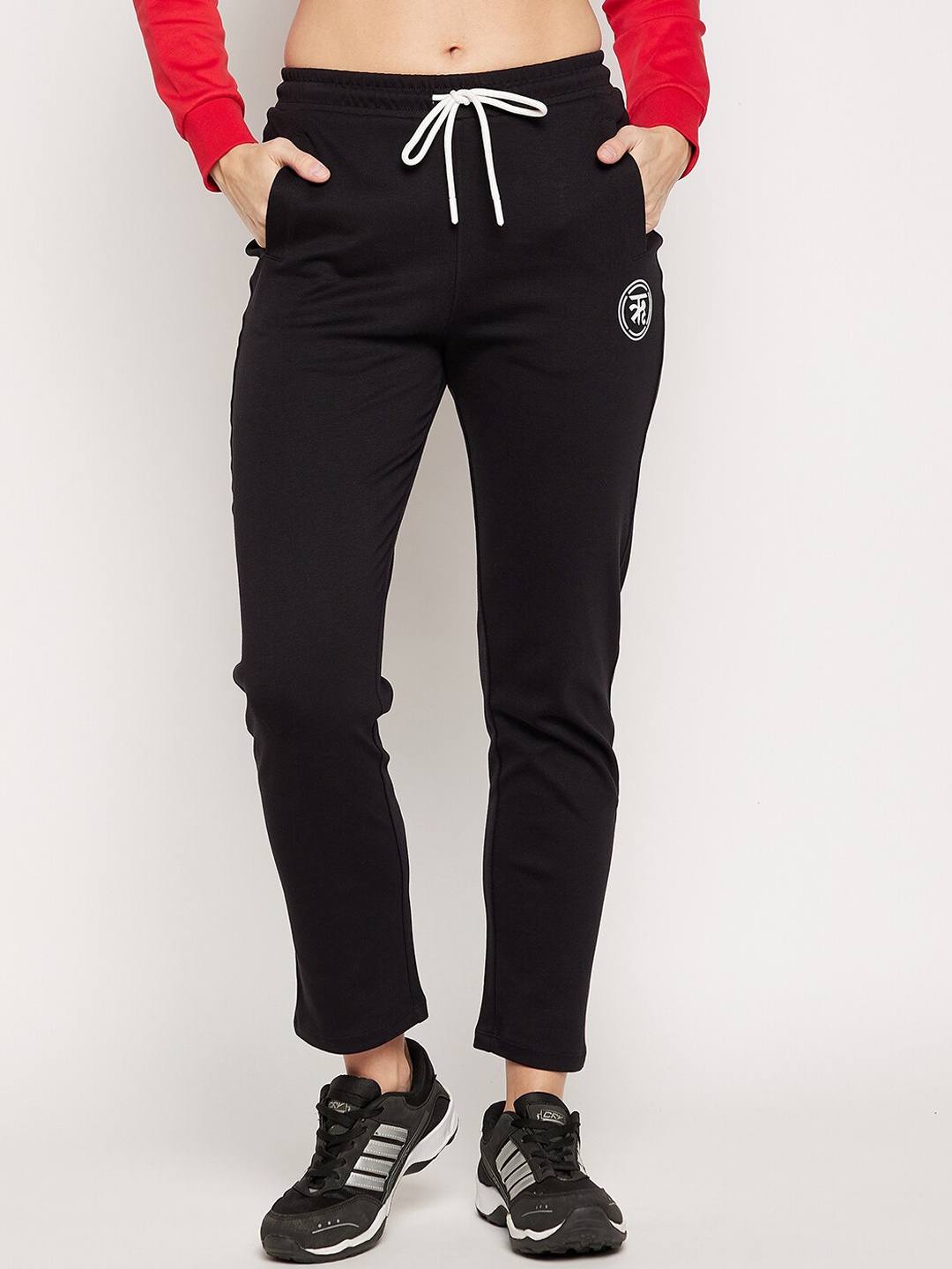 

EDRIO Women Black Solid Track Pants