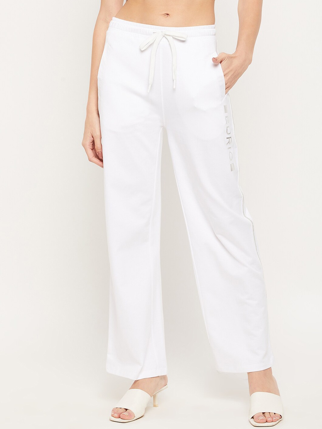 

EDRIO Women White High-Rise Trouser