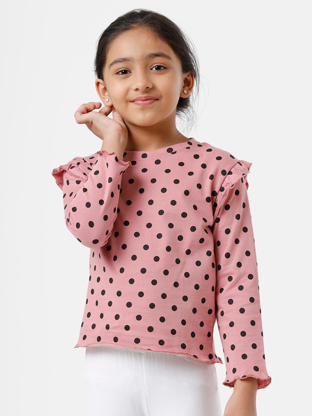 

De Moza Girl Pink Print Top
