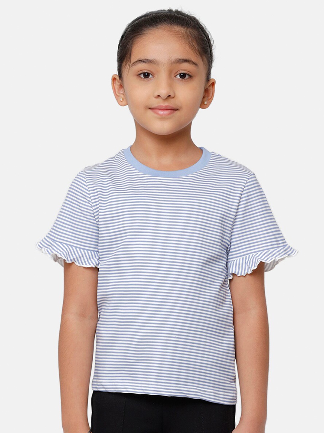 

De Moza Girls Blue Striped Top