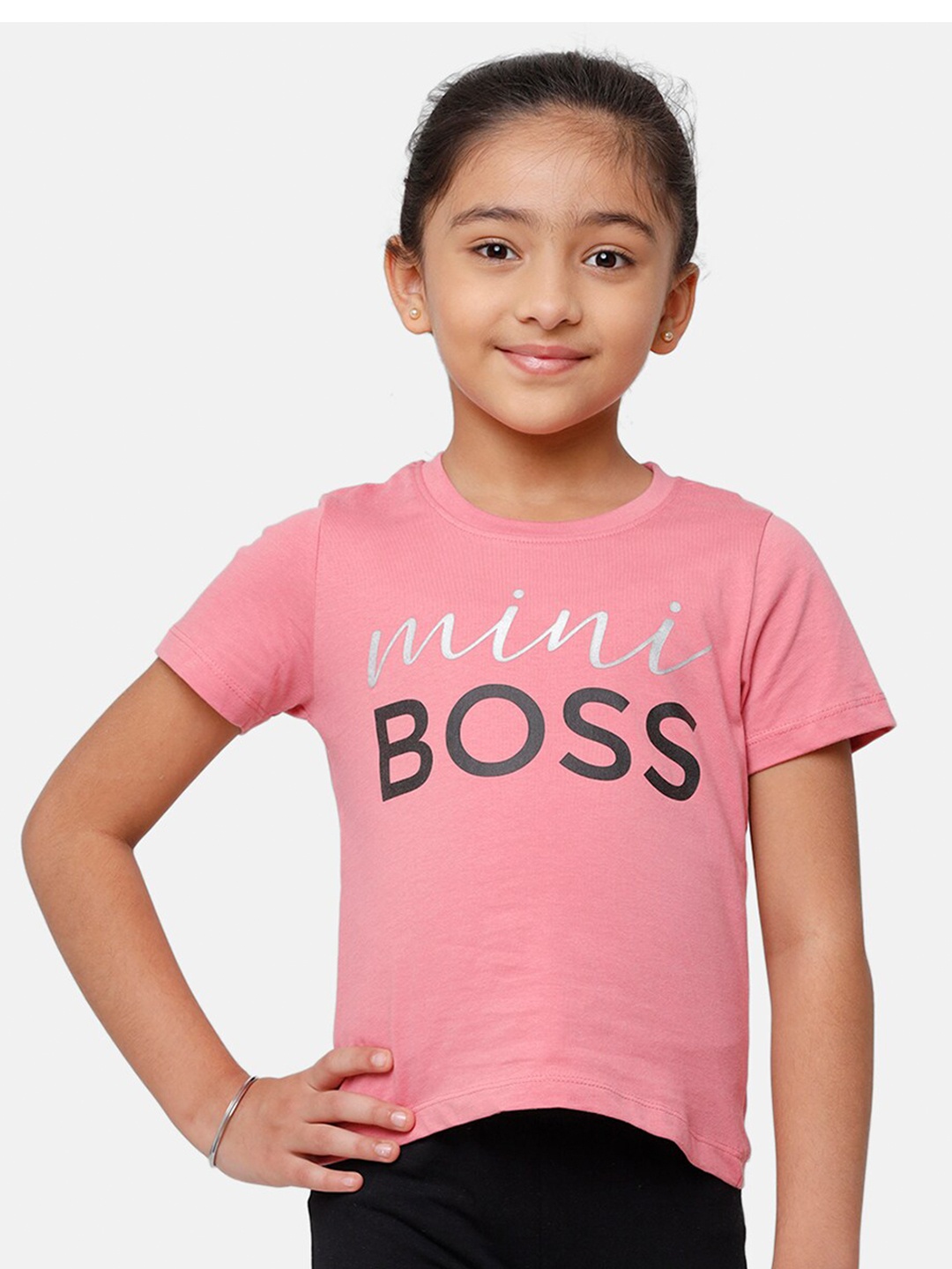 

De Moza Girls Pink Printed Top