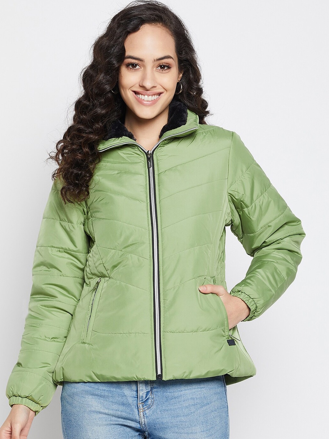 

Duke Women Green Quilted Jacket