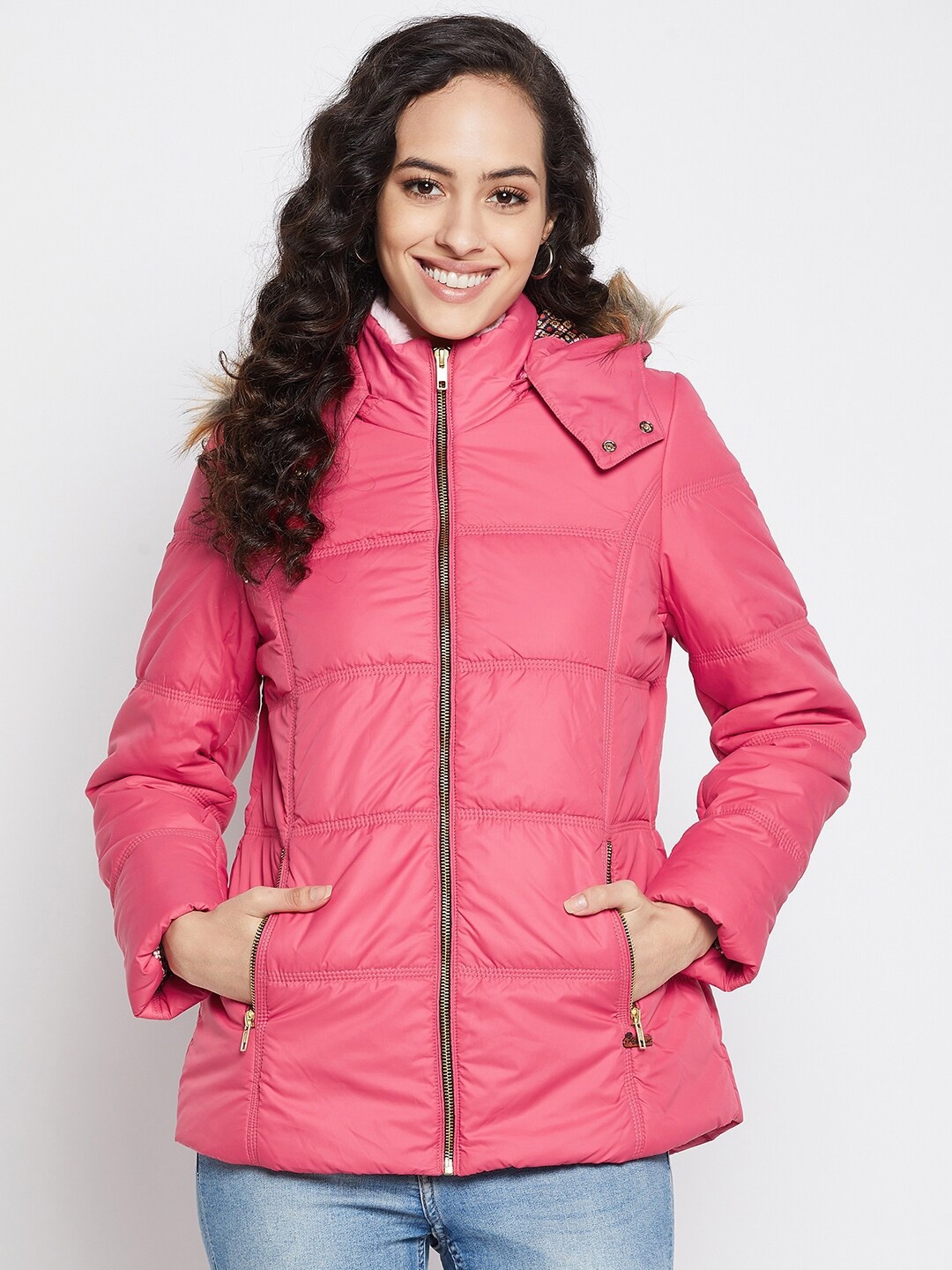 

Duke Women Pink Longline Parka Jacket