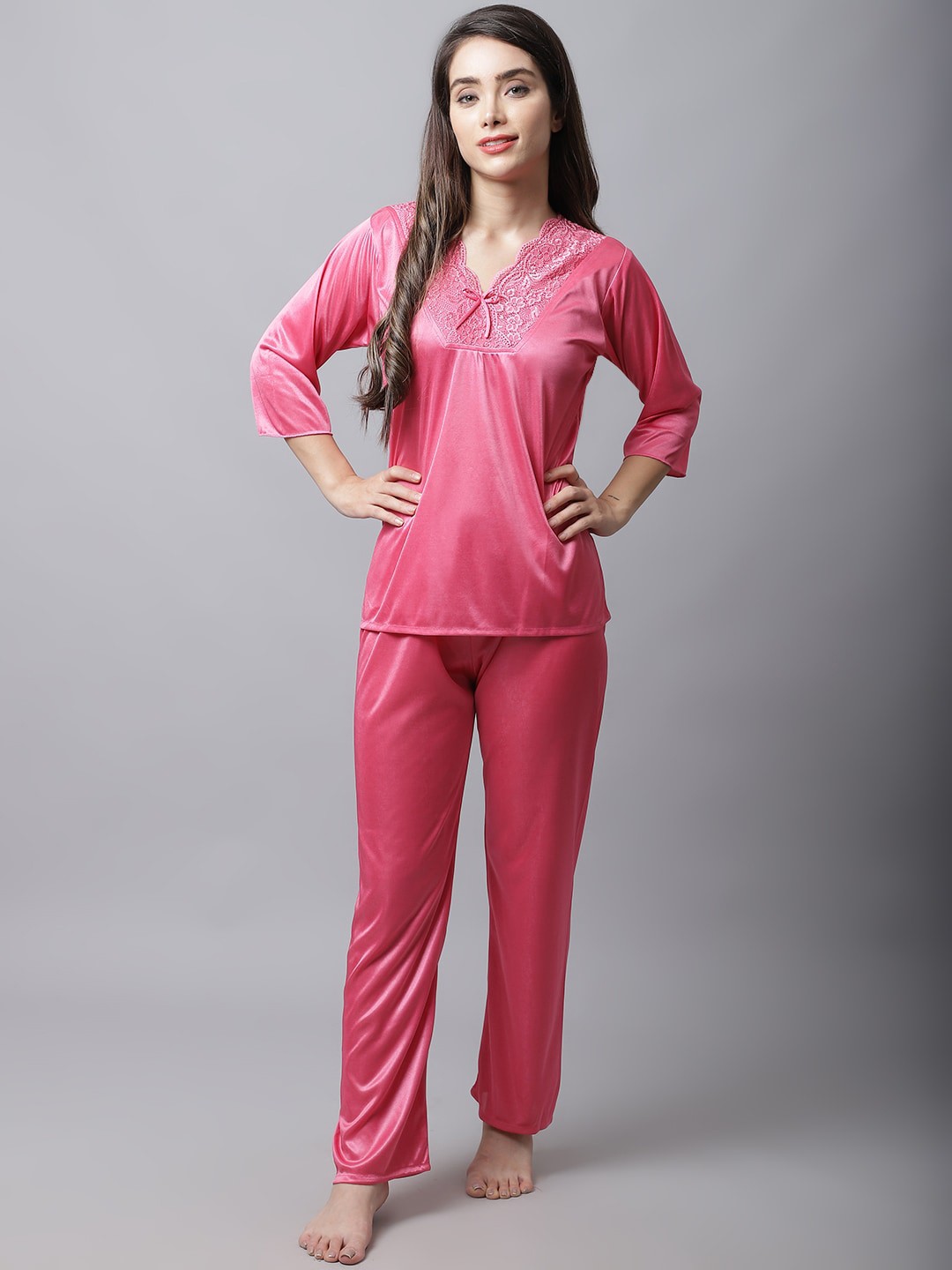 

Boston Club Women Pink Satin Night Suit