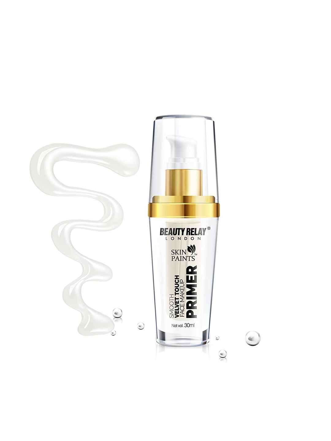 

BeautyRelay London Skin Paints Smooth Velvet Touch Face Makeup Primer 30ml - Ivory Pearl, Transparent