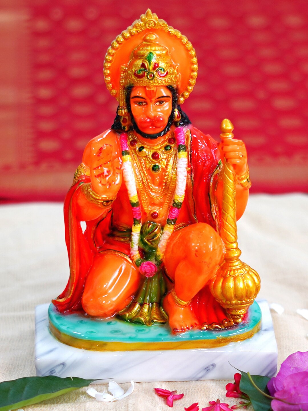 

Gallery99 Orange Hanuman Idol Marble Showpiece