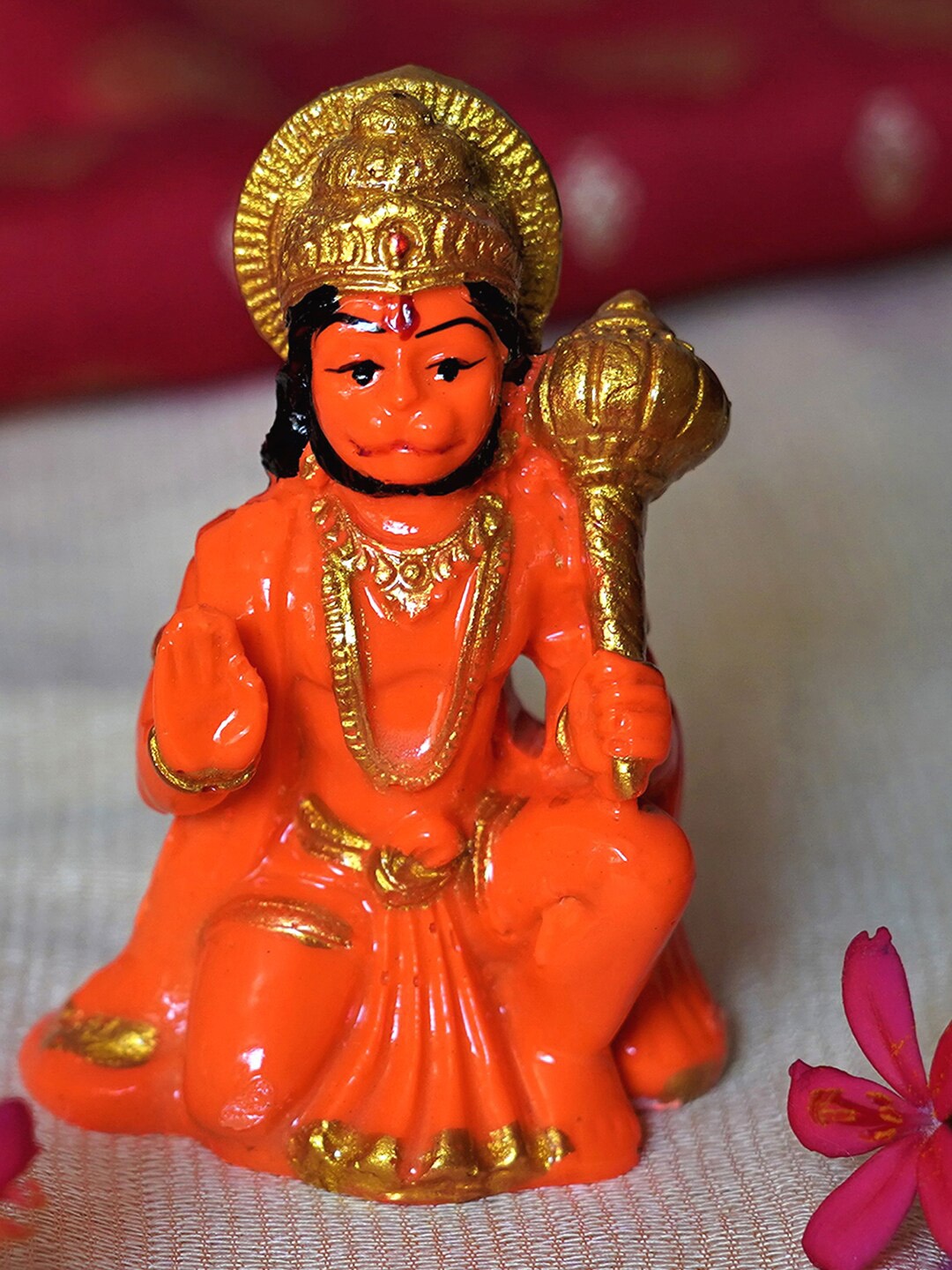 

Gallery99 Orange Hanuman Handpainted Idol Showpiece