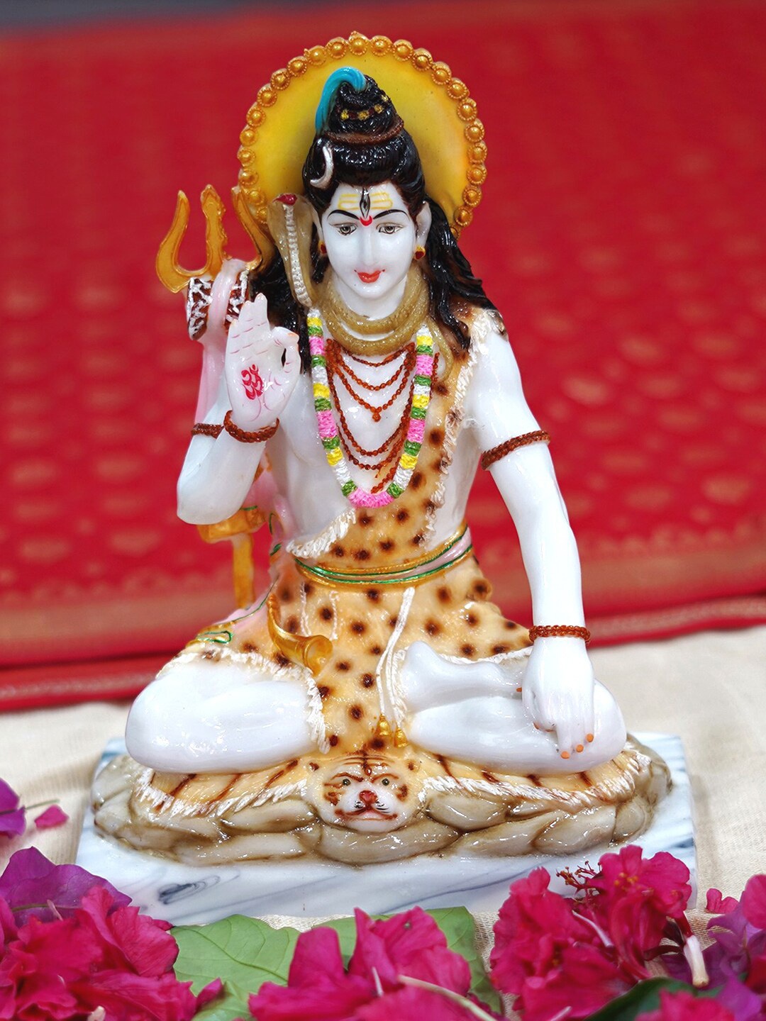 

Gallery99 White & Brown Handpainted Shiv Ji Marble Showpiece