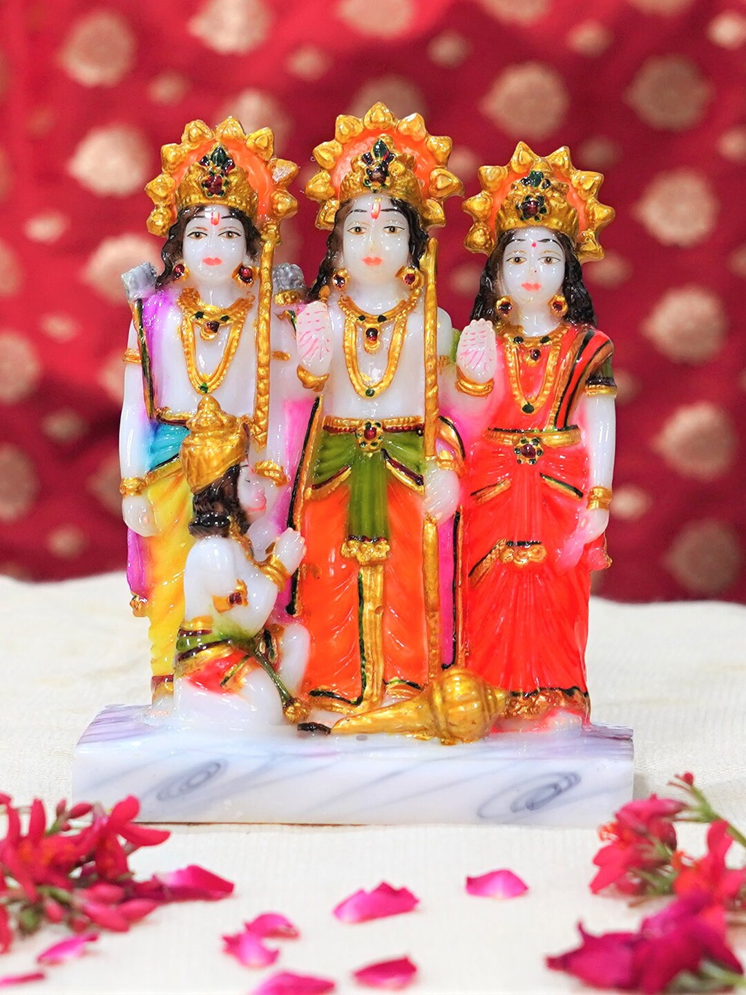 

Gallery99 Orange Colored & Gold-Toned Ram Darbar Idol Showpieces