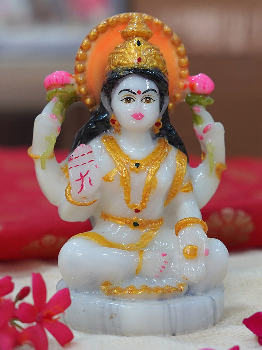 

Gallery99 White & Gold-Toned Laxmi Idol Showpiece