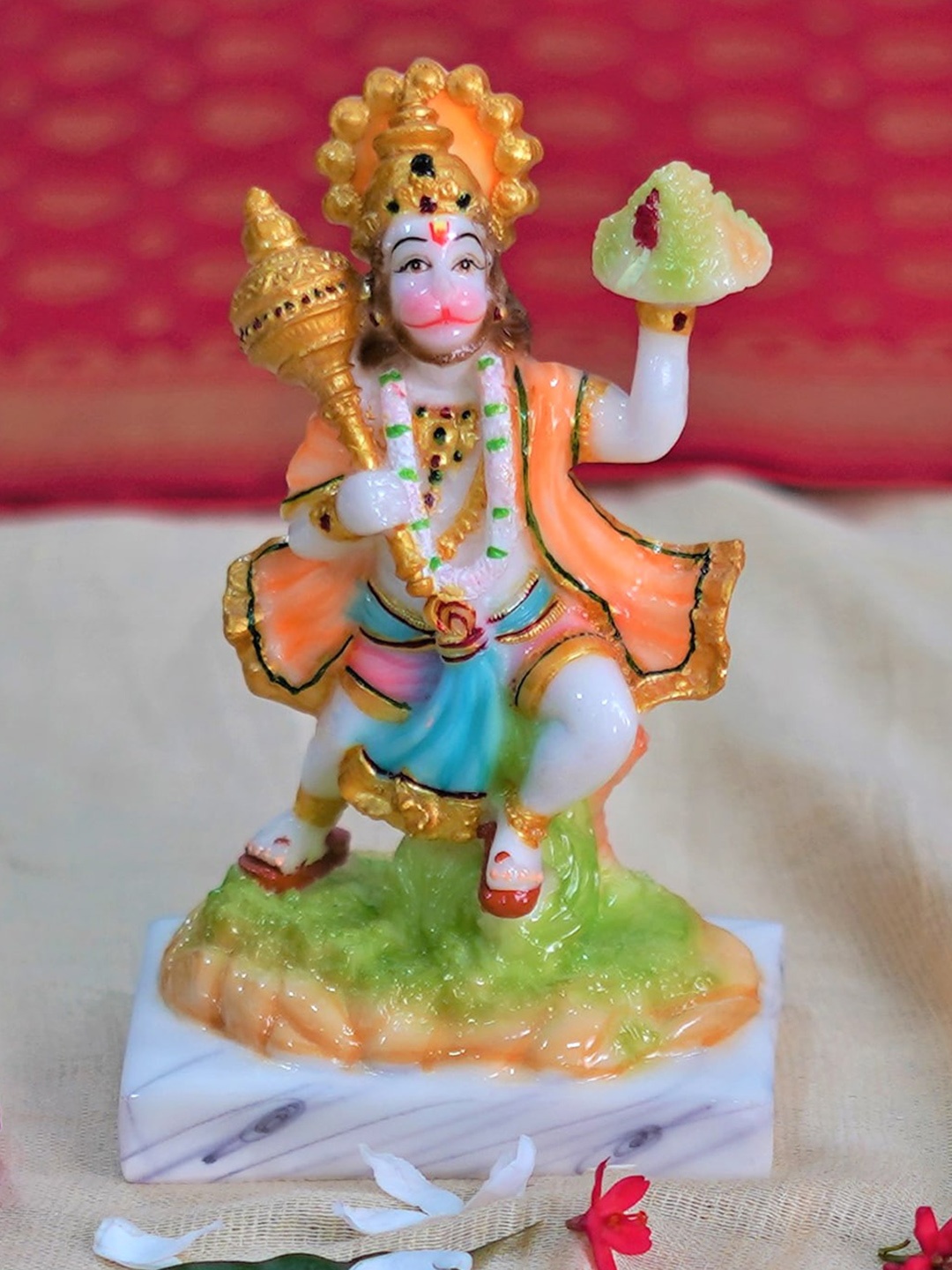 

Gallery99 White & Orange Parvat Hanuman Showpieces