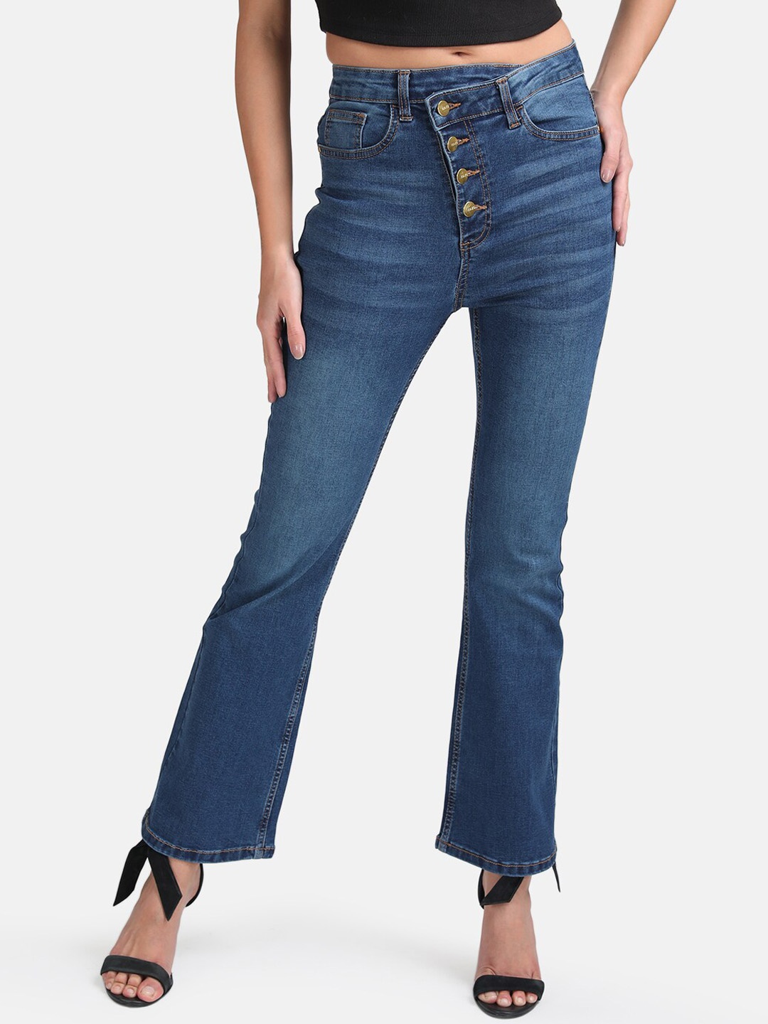 

Kazo Women Blue High-Rise Cotton Jeans