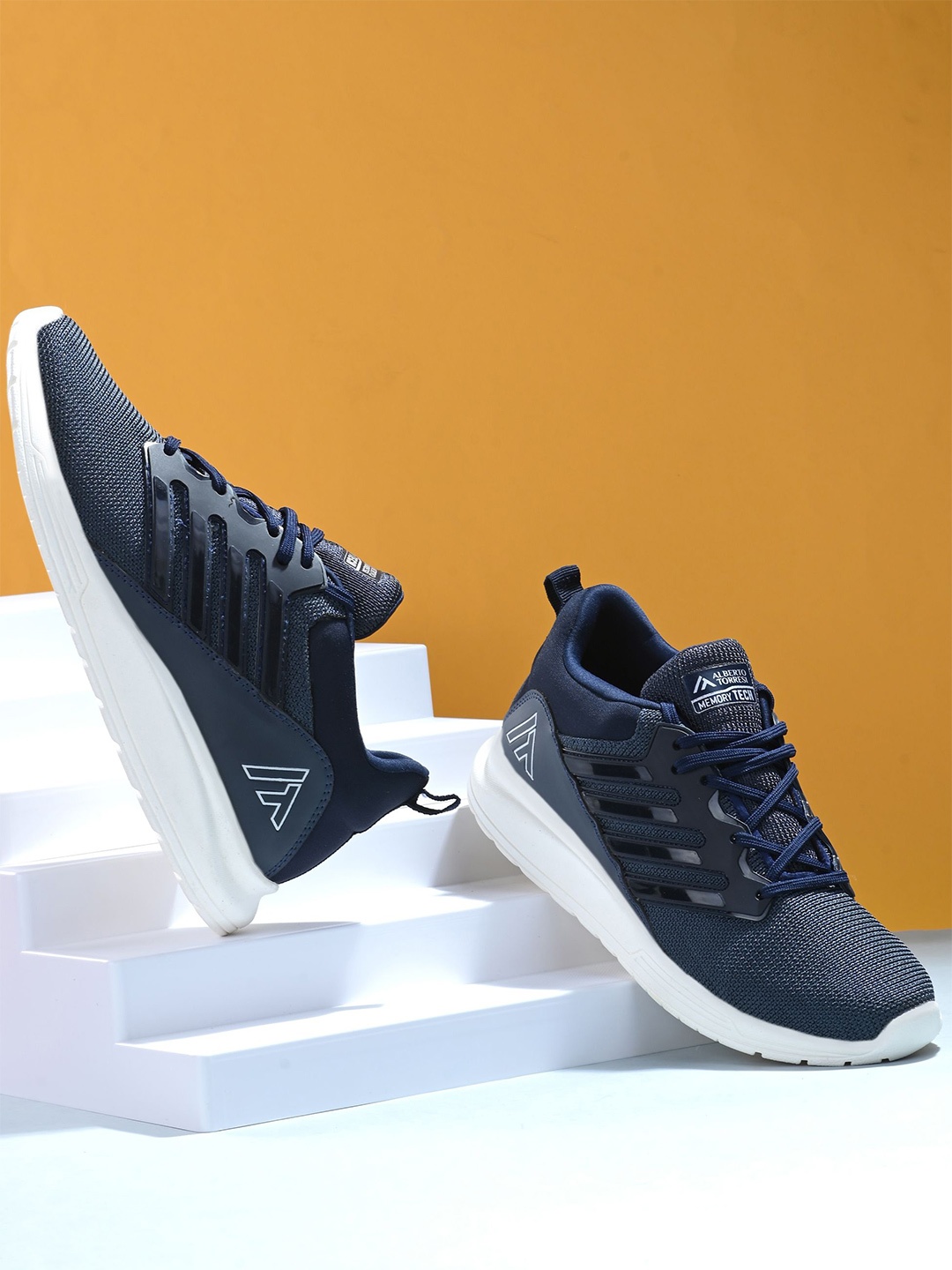 

Alberto Torresi Men Navy Blue Lightweight Running Shoes