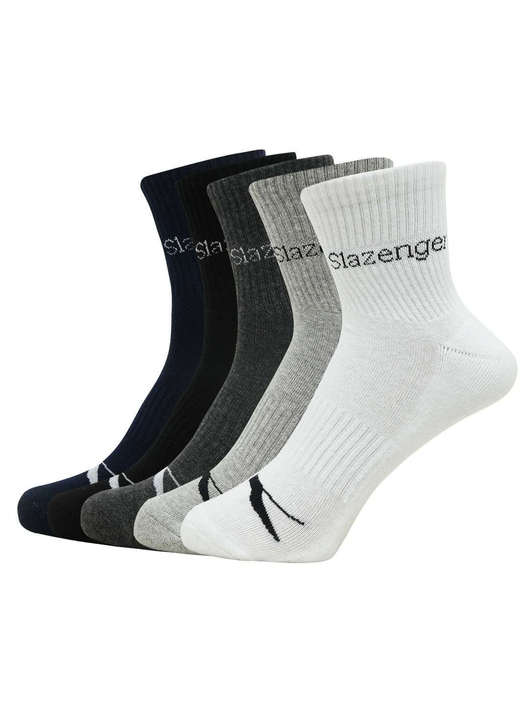 

Slazenger Men Pack Of 5 Solid Above Ankle-Length Socks, Black