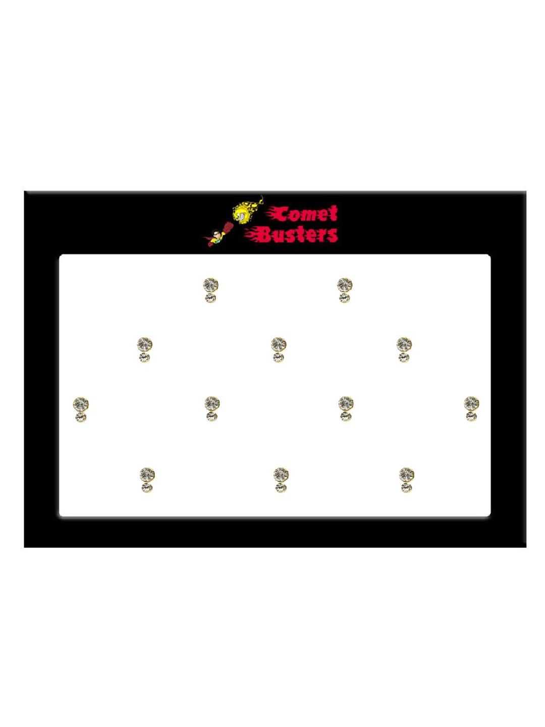 

Comet Busters 12 Pcs Embellished Reusable Designer Bindis - Gold-Toned, Silver