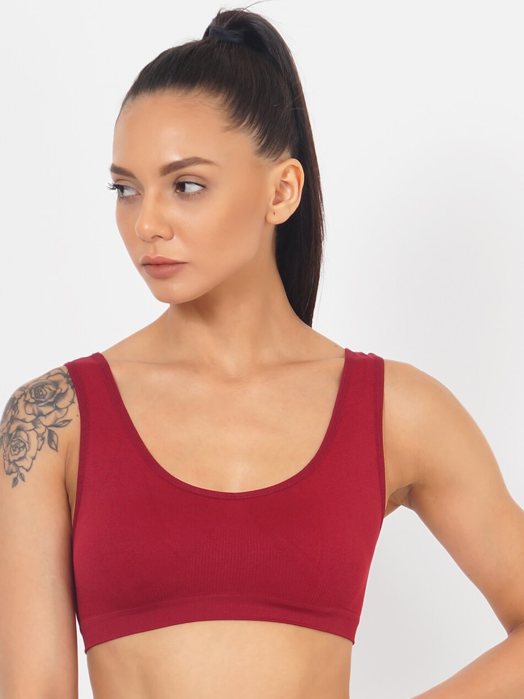 

XOXO Design Maroon Non Padded Non Wired Workout Bra