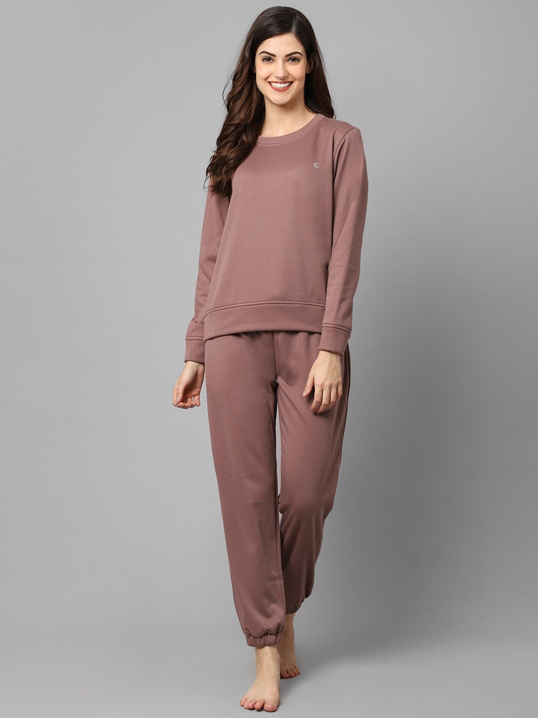 

Kanvin Women Camel Brown Solid Night suit