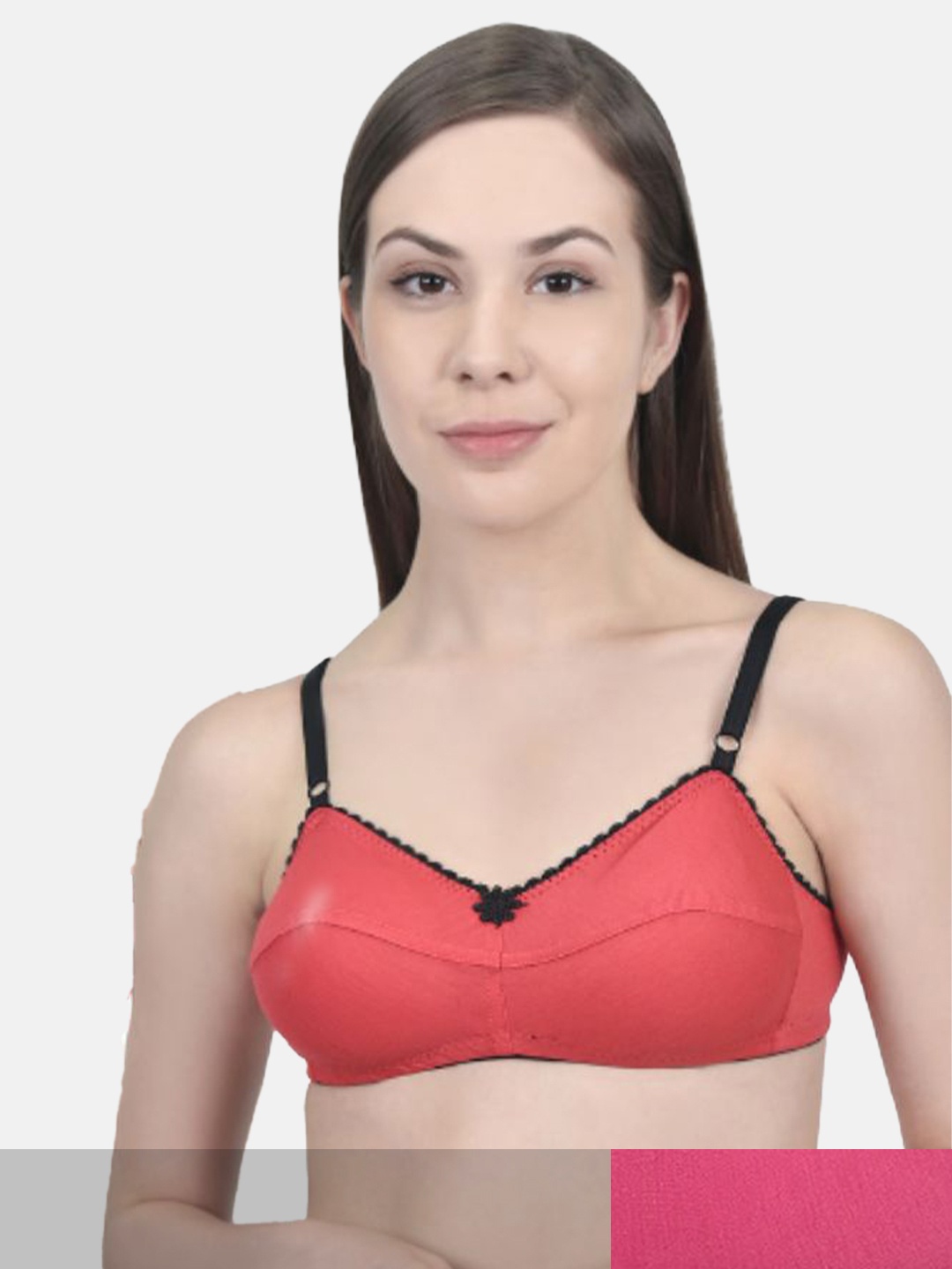 

Innocence Pack Of 2 Pink & Coral Non Padded & Non Wired Solid Bra