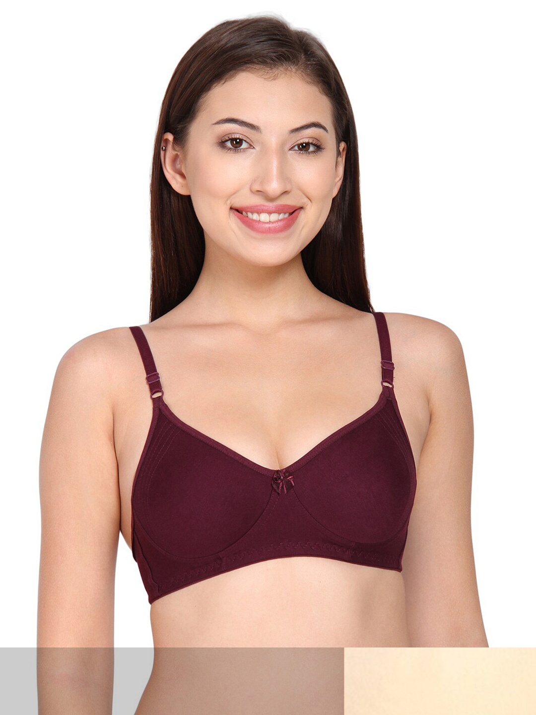 

Innocence Pack Of 2 Burgundy & Beige Non Padded Non wired Bra