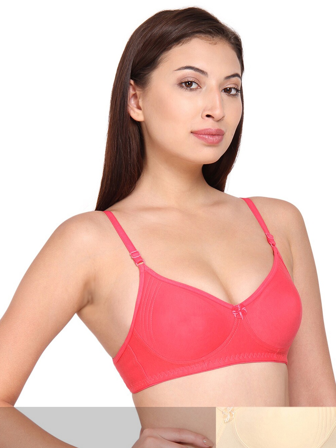 

Innocence Women Pack of 2 Solid Bra, Coral