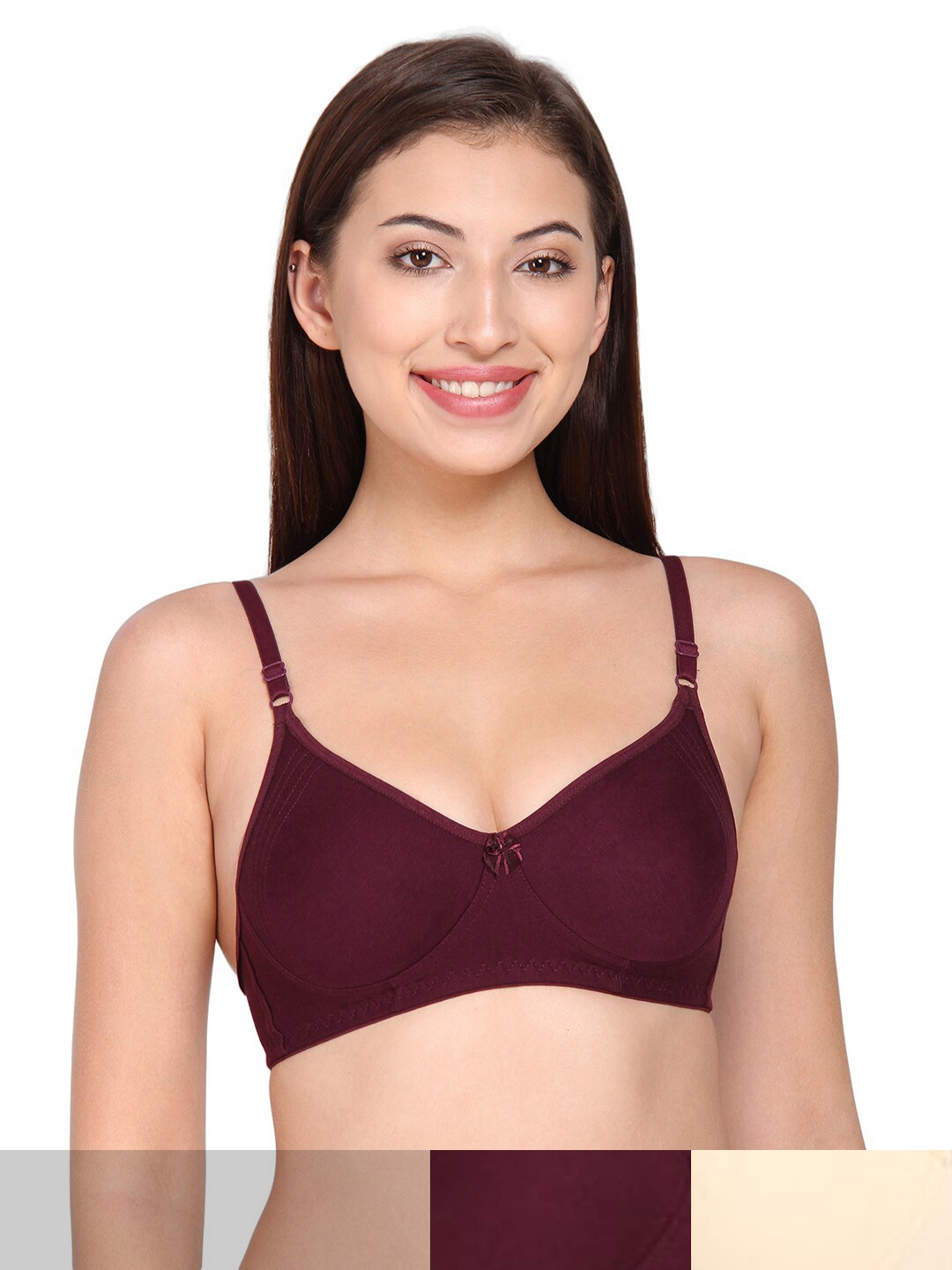 

Innocence Pack of 3 Non Padded & Non-Wired Bra, Fuchsia