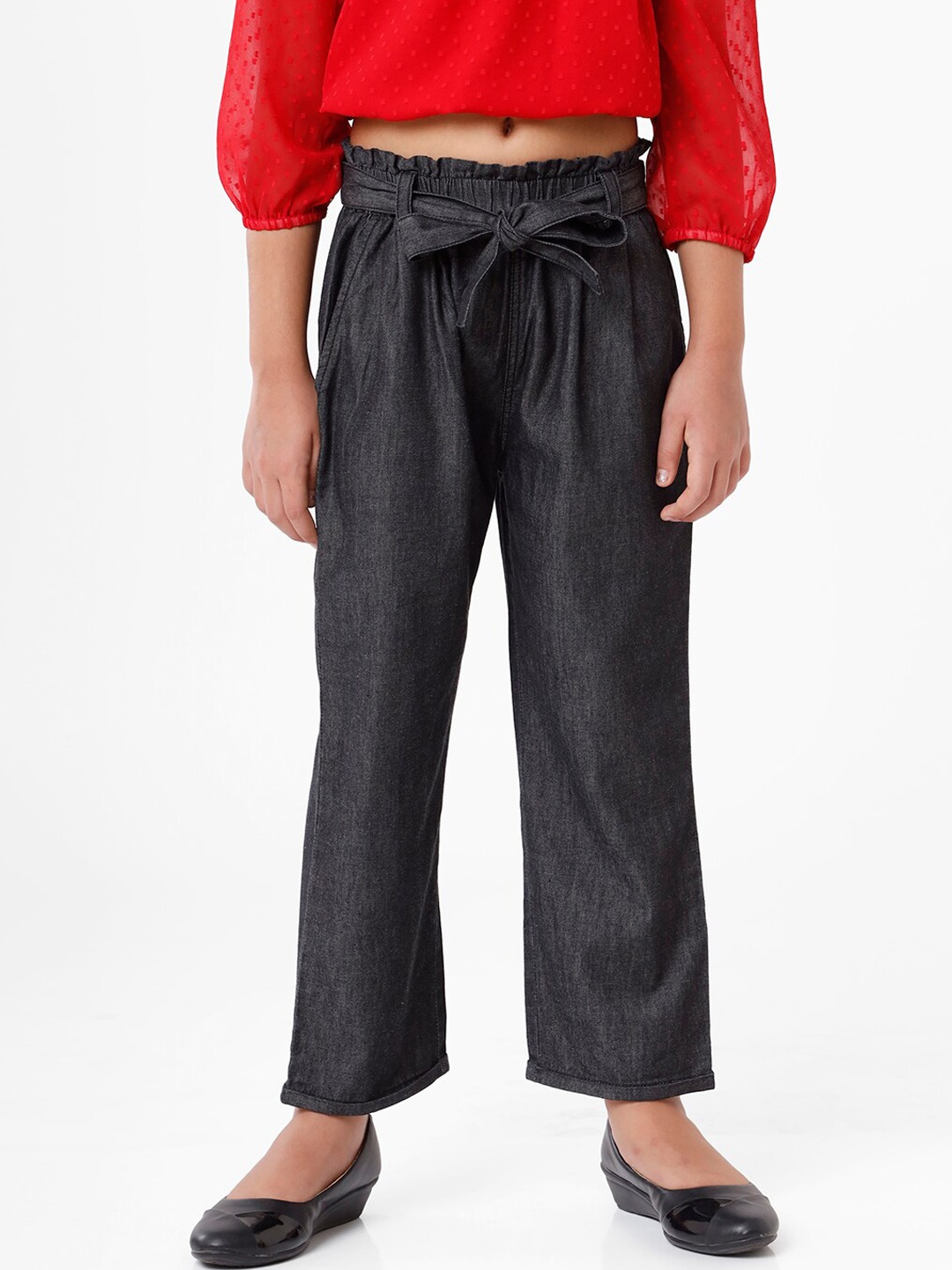 

De Moza Girls Black Pleated Cotton Trouser