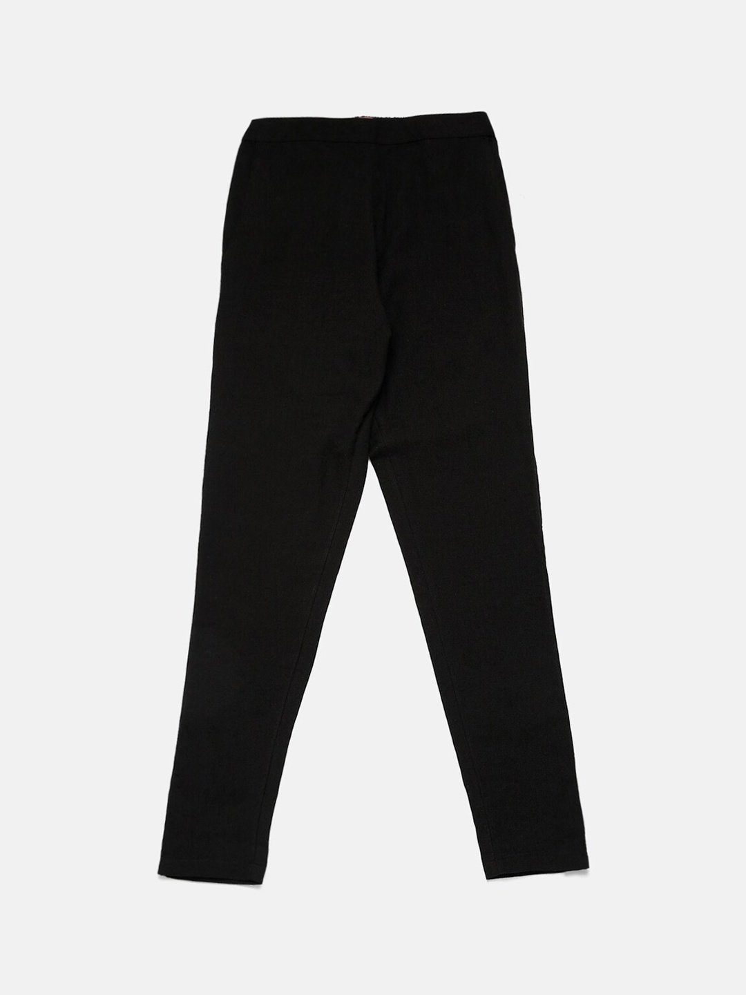 

De Moza Girls Black Solid Cotton Trousers
