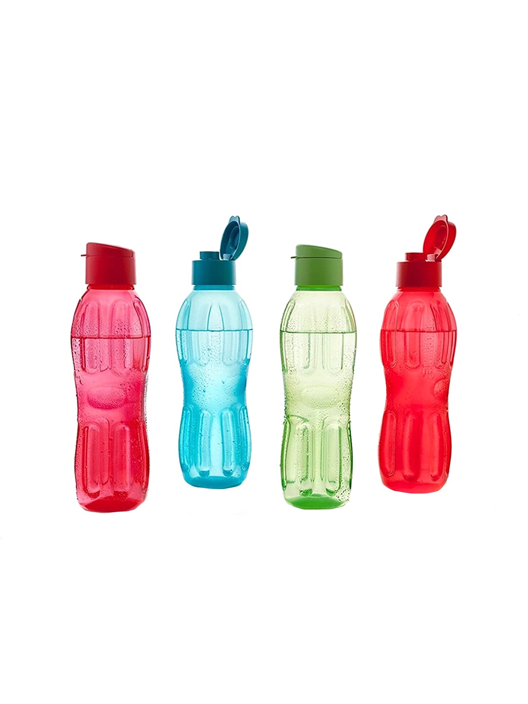 

Signora Ware Set of 4 Red Blue Solid Plastic Water Bottle