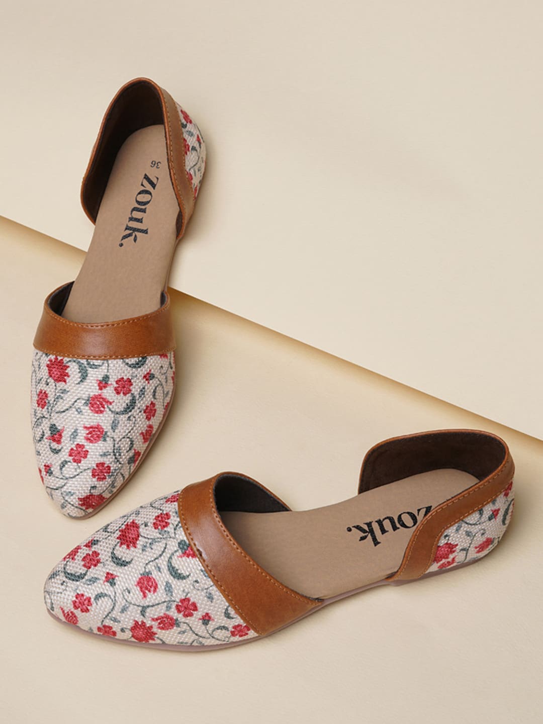 

ZOUK Women Multicoloured Printed Ballerinas Flats, Grey