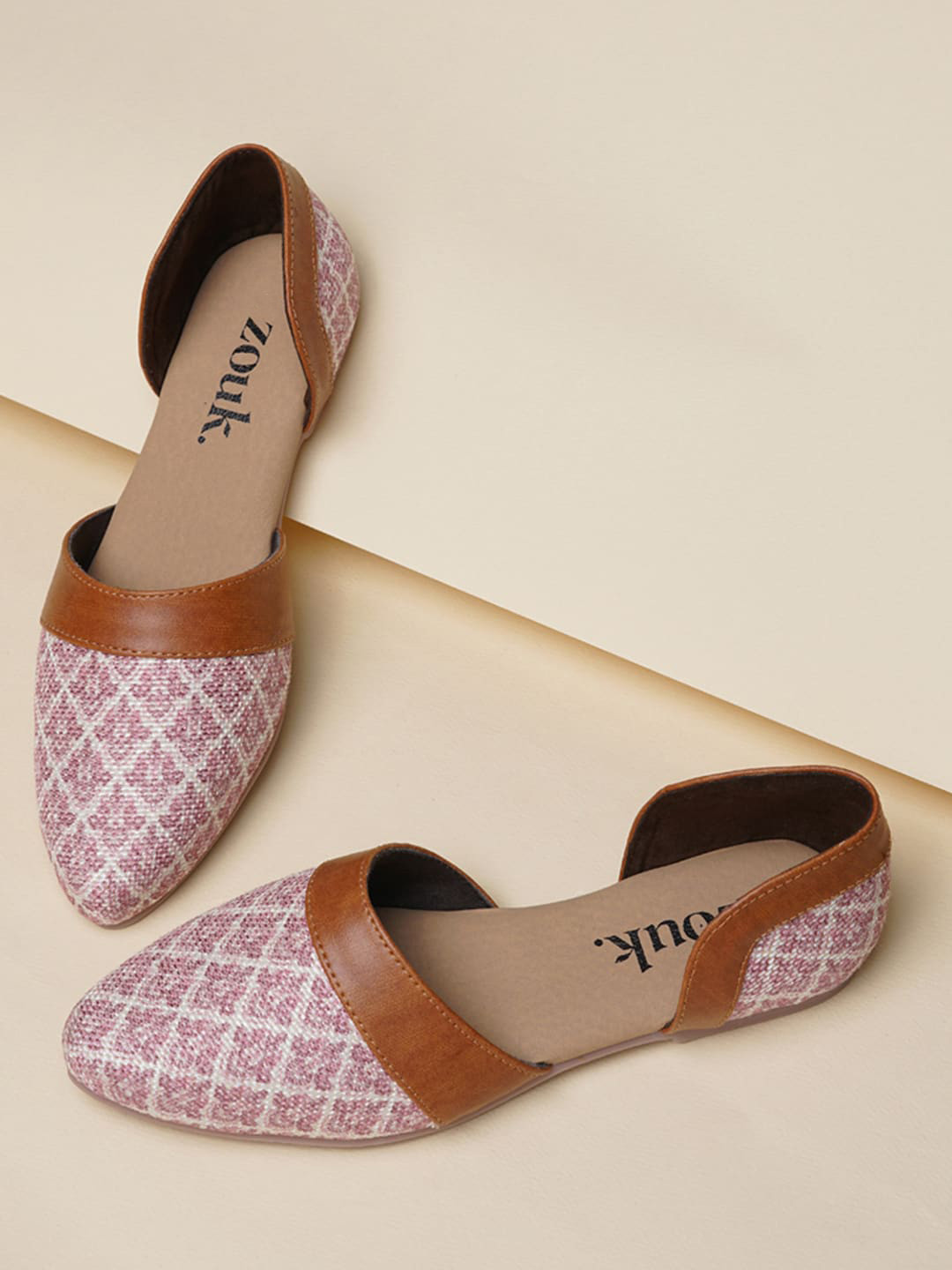 

ZOUK Women Pink Printed Ballerinas Flats