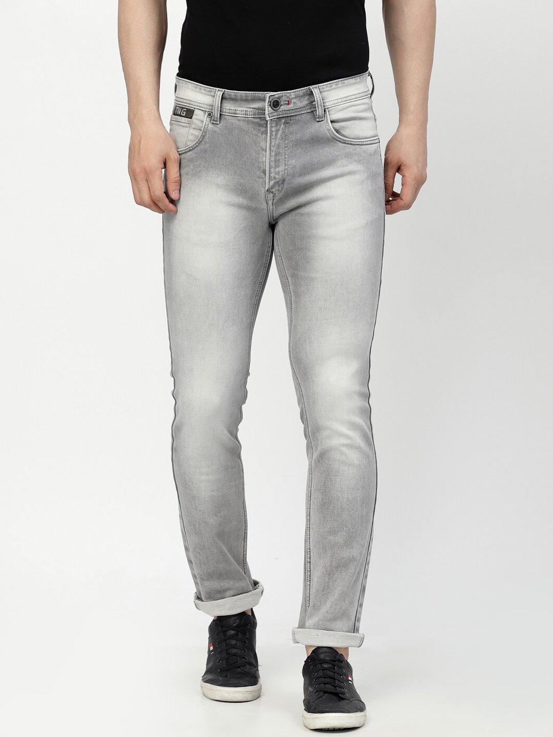 

TNG Men Grey Slim Fit Heavy Fade Stretchable Jeans