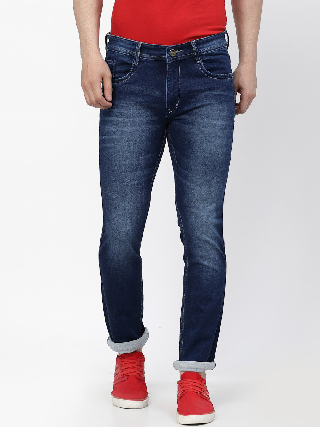 

TNG Men Blue Slim Fit Low Distress Light Fade Stretchable Jeans