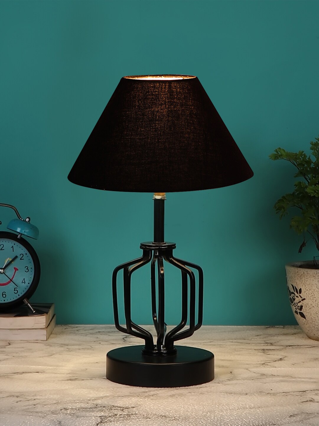 

Devansh Black Textured Table Lamp With Shade