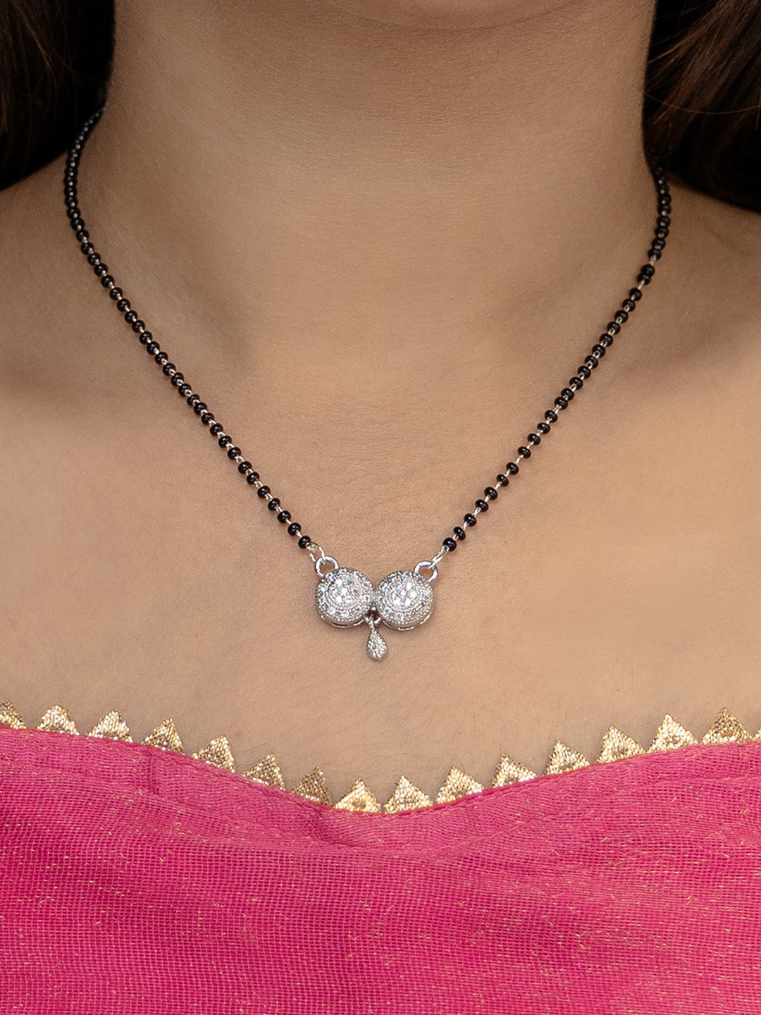 

Vita Bella Silver Silver Plated Mangalsutra