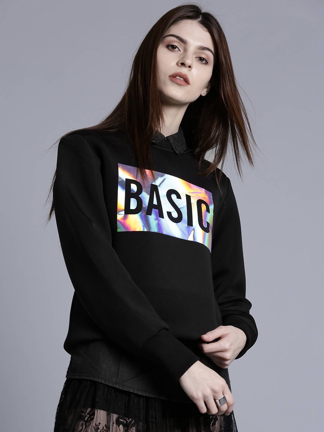 

Kook N Keech Women Black Printed Sweatshirt