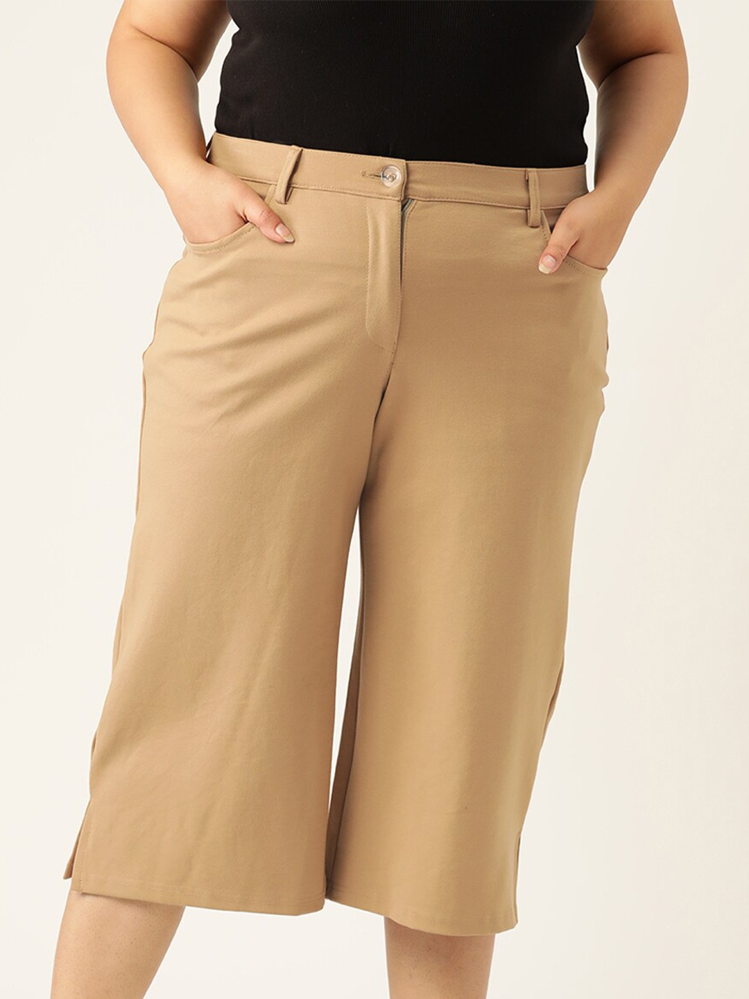 

theRebelinme Women Beige Capris