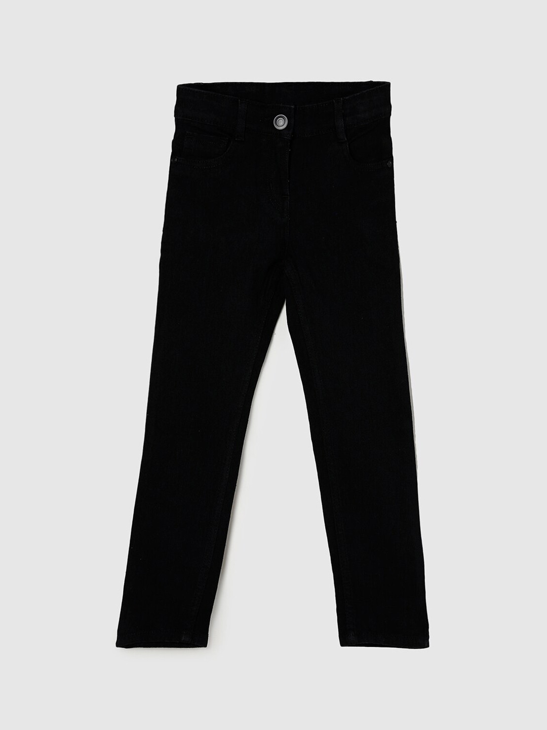 

max Girls Black Solid Jeans