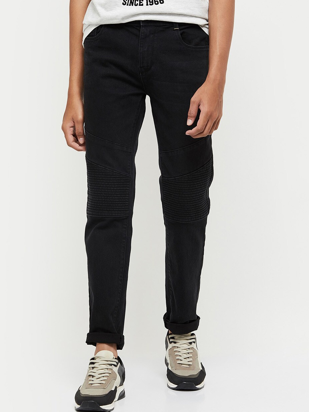 

max Boys Charcoal Grey Solid Jeans
