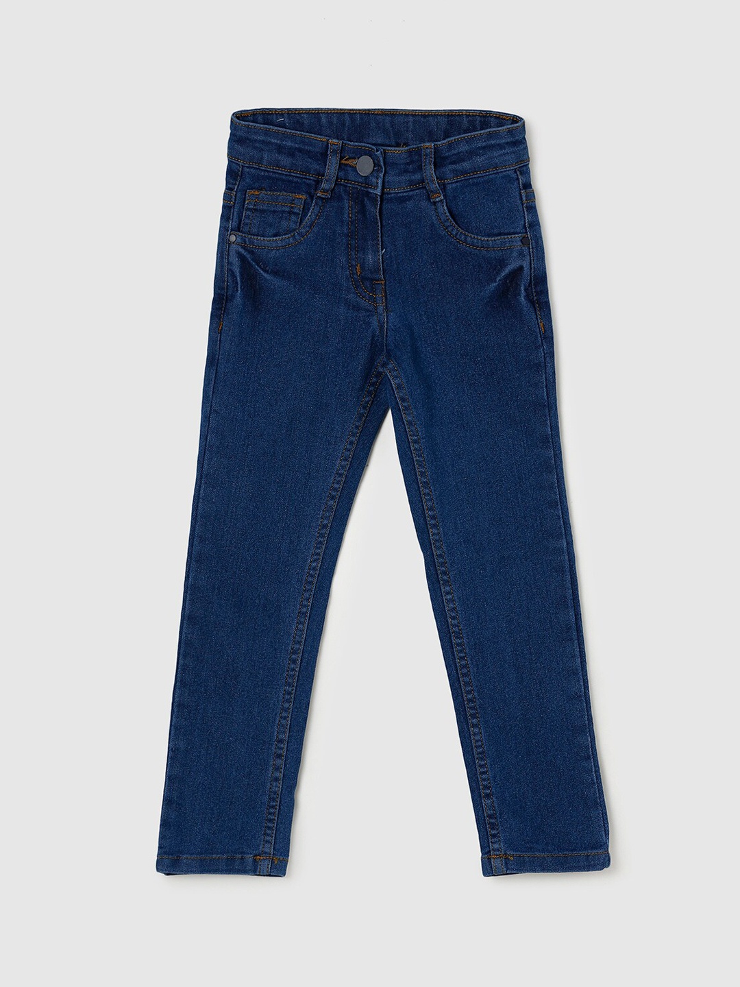 

max Girls Blue Solid Jeans