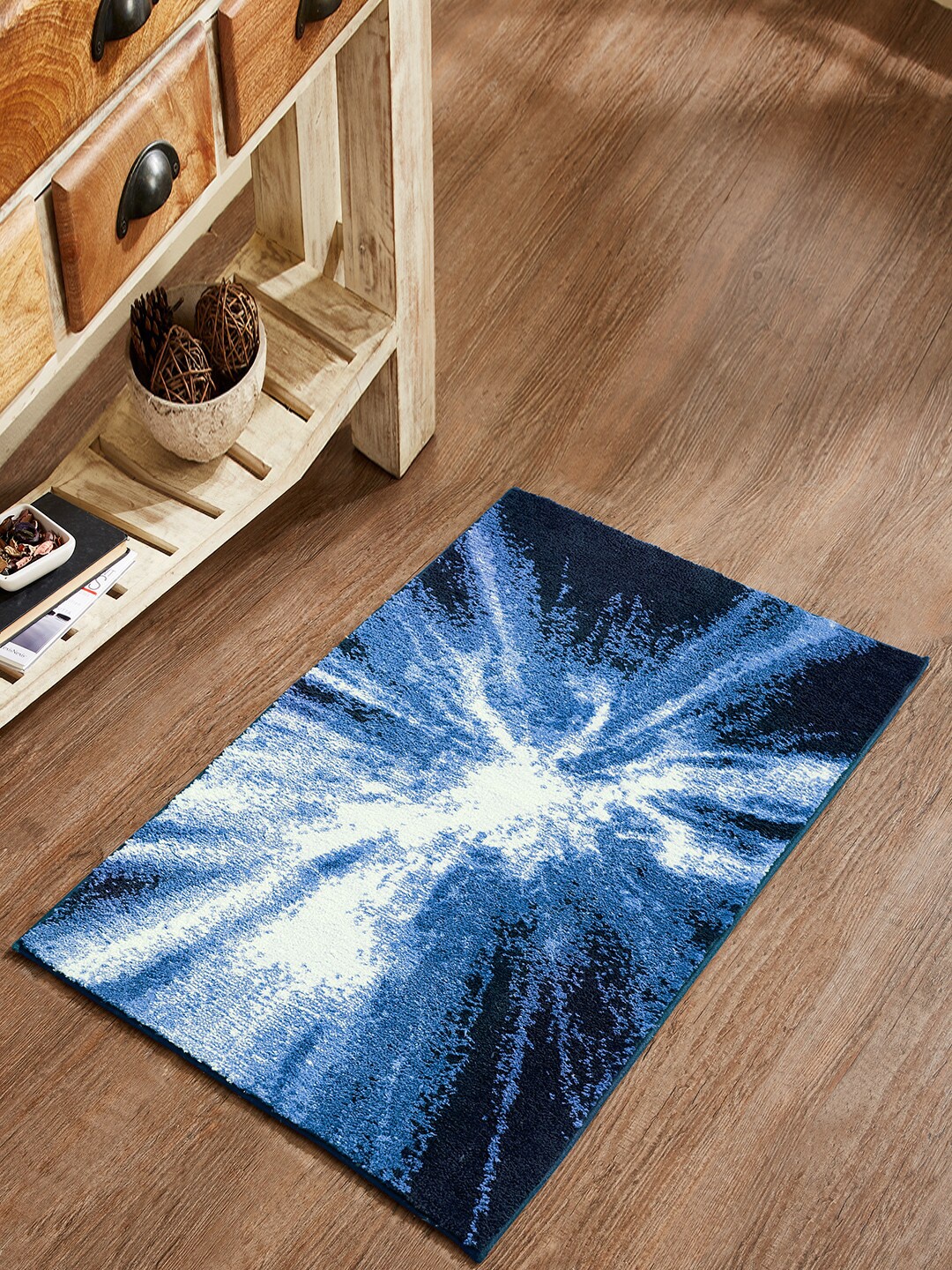 

Pano Textured Anti Slip Lydia Bath Mat, Blue
