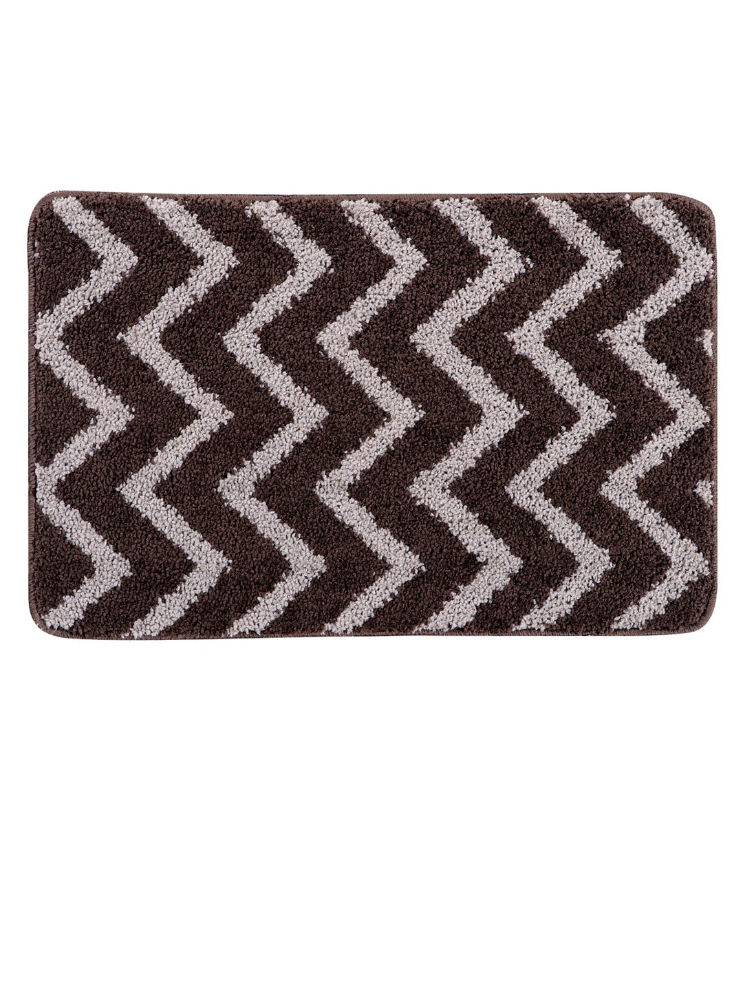 

Pano Brown & White Self-Design 1000 GSM Anti-Skid Bath Rug