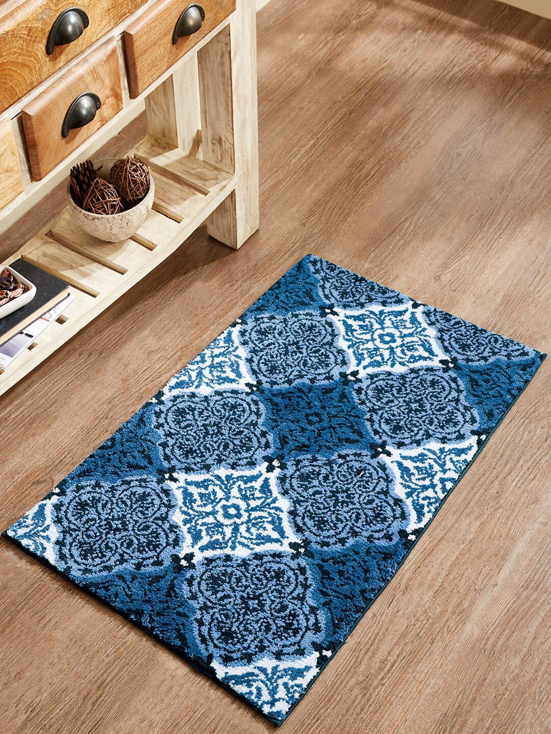 

Pano Blue Printed 2050GSM Anti-Slip Bath Rugs