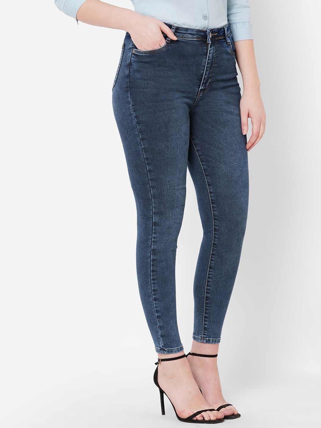 

Kraus Jeans Women Blue Super Skinny Fit High-Rise Light Fade Stretchable Jeans