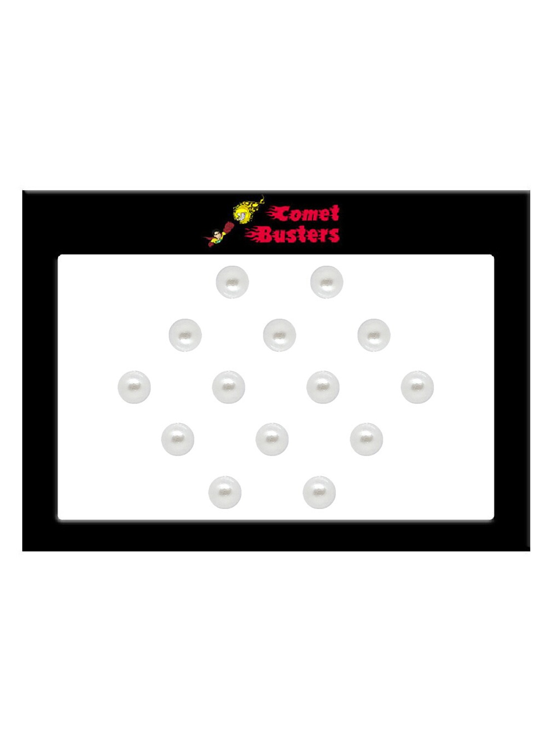 

Comet Busters 14 Pcs Beaded Reusable Designer Bindis - White