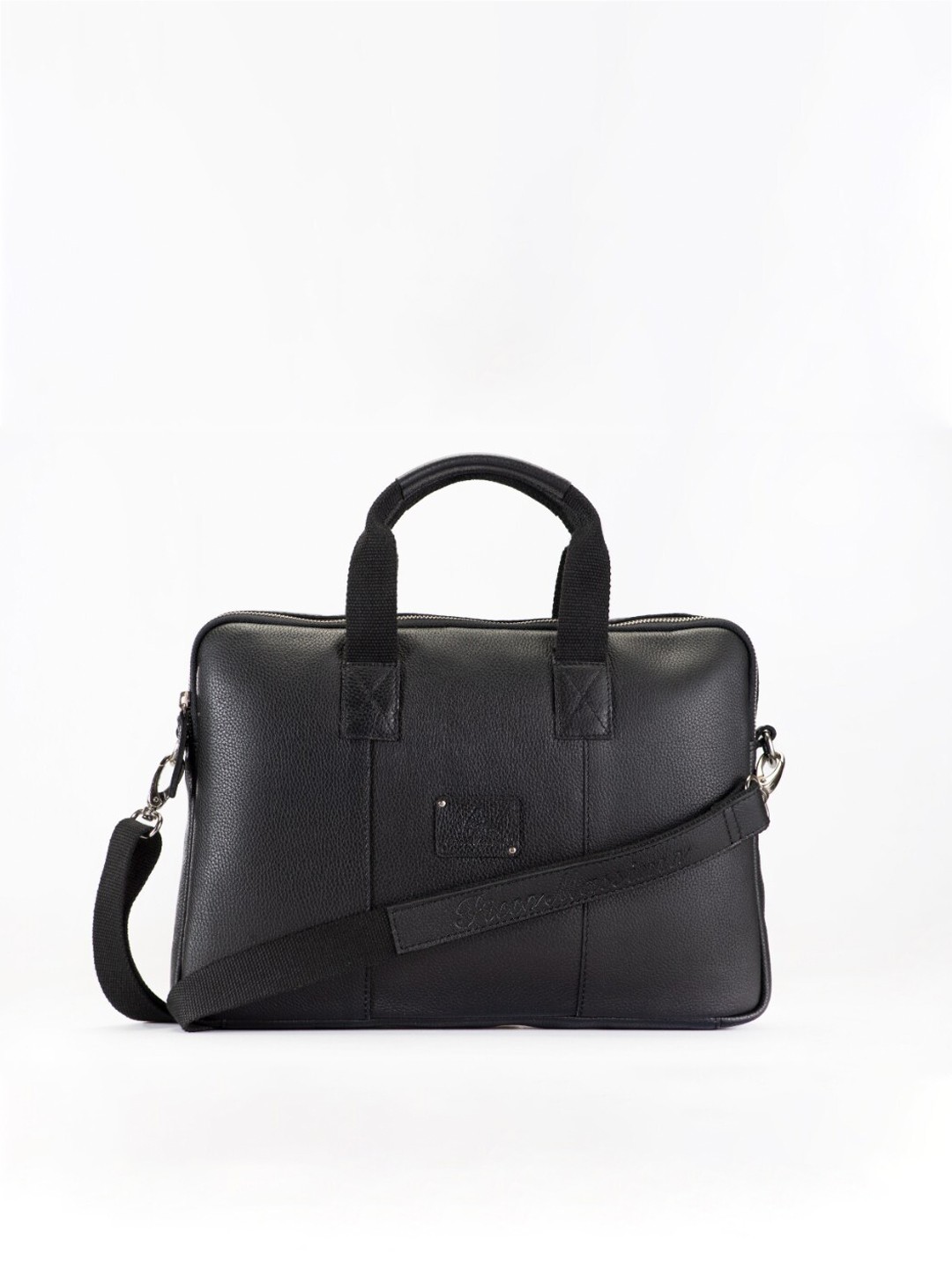 

Picco Massimo Unisex Black Leather Laptop Bag