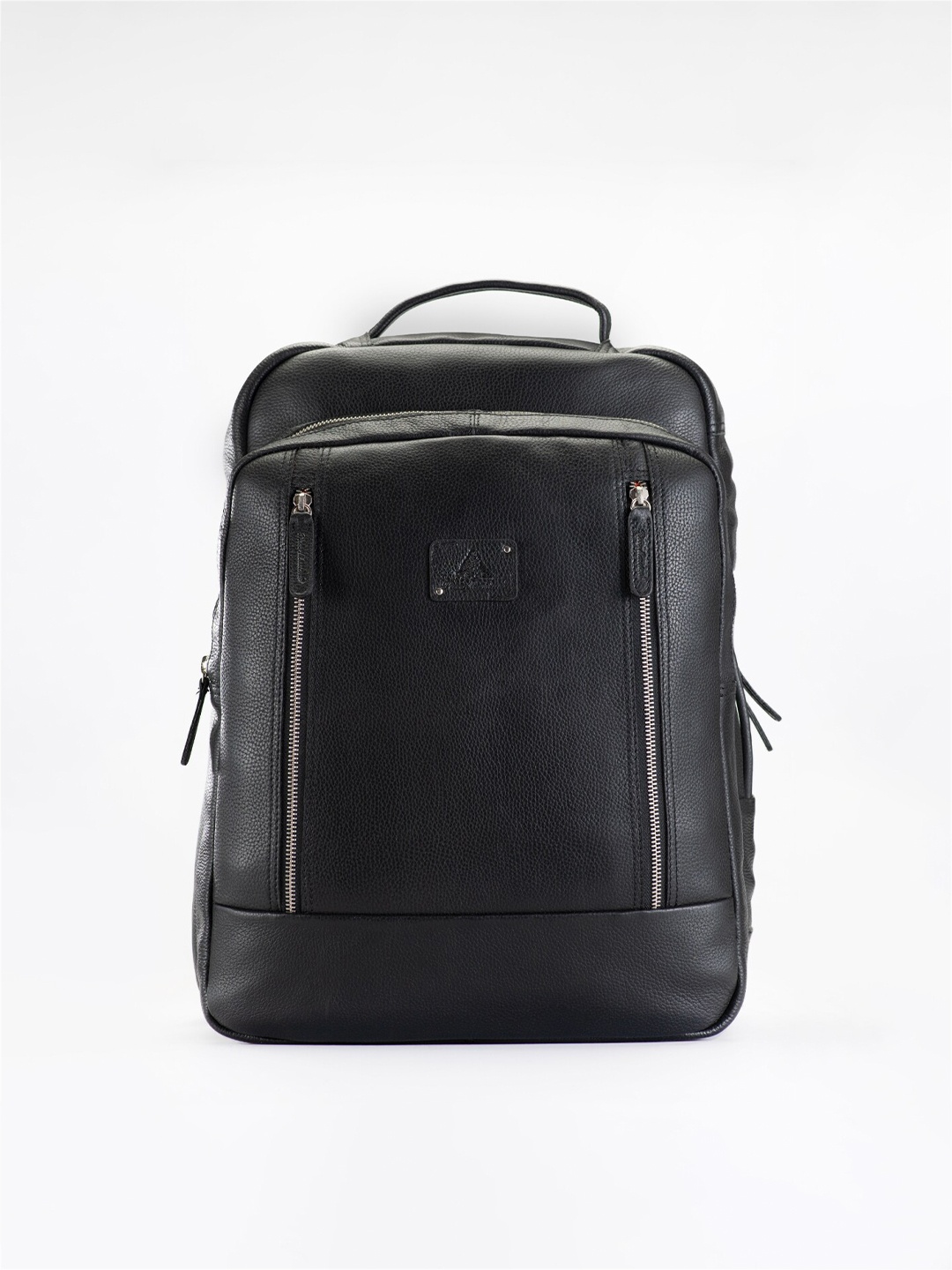 

Picco Massimo Black Leather Textured Laptop Backpack