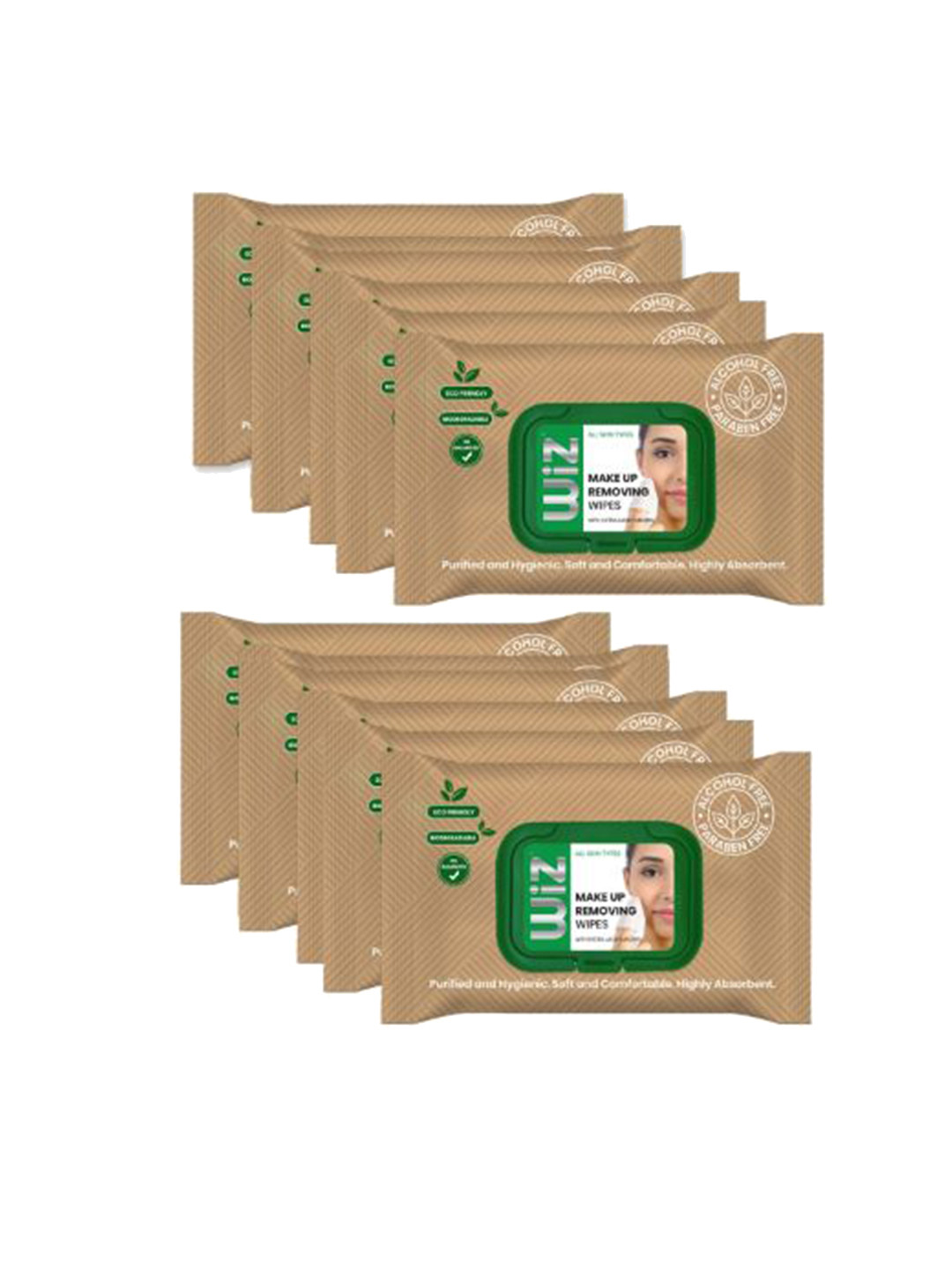

Wiz Set Of 10 White Makeup Remover Wet Wipes - 25 Pulls Each